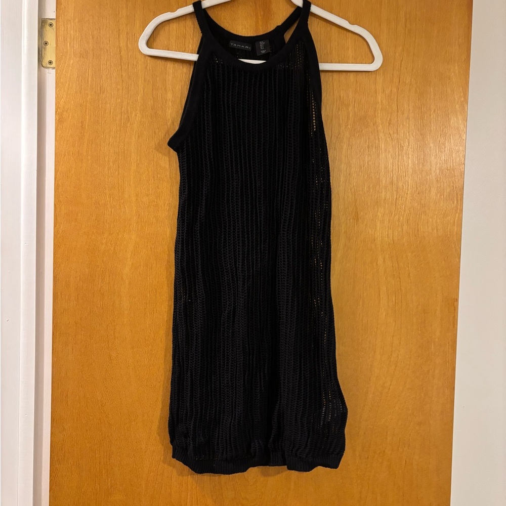 Tahari Black Knit Swim Coverup